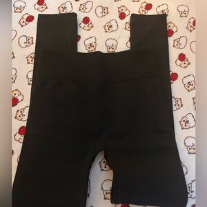 New women black leggings SM wide wasted fleece